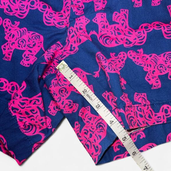 Lilly Pulitzer Pink and Blue Elephant Print Chino Shorts SIZE 4 - Picture 5 of 8
